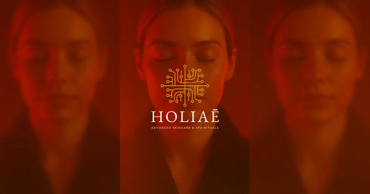 Évolution de la peau sous LED rouge sur trois étapes, glow progressif et texture affinée
