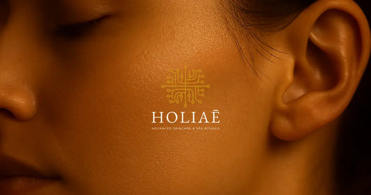 Gros plan artistique sur la texture naturelle d’une peau féminine éclairée par une lumière douce, ambiance spa apaisante et sensorielle.