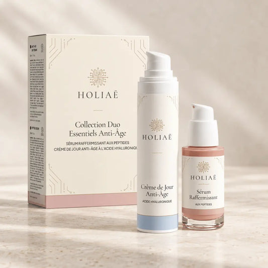 Coffret Anti-Âge Essentiels HOLIAĒ avec sérum aux peptides et crème de jour anti-âge