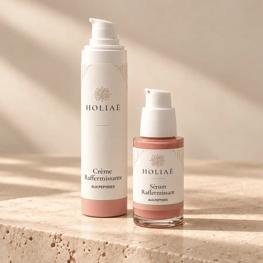Routine Duo Anti-Âge aux Peptides HOLIAĒ avec sérum et crème raffermissants aux peptides