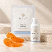 Routine Duo Anti-Cernes et Fatigue HOLIAĒ avec crème contour des yeux et patchs hydrogel