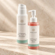 Routine Duo Double Nettoyage Visage HOLIAĒ avec nettoyant huile-lait et gel nettoyant hydratant