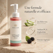 Gel Nettoyant Hydratant & Éclat HOLIAĒ avec aloe vera, glycérine, Sodium PCA et extraits végétaux
