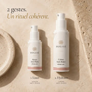 Sérum et crème Rétinol-Like HOLIAĒ présentés comme deux soins lissants complémentaires
