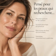 Portrait de femme illustrant les besoins ciblés par l’Huile Visage Hydratante & Sublimatrice HOLIAĒ