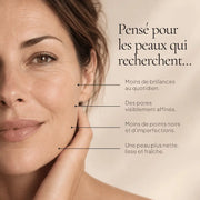 Portrait de femme illustrant les besoins ciblés par le Masque Visage aux Argiles Verte & Blanche HOLIAĒ