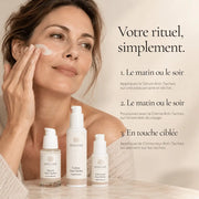 Application de la routine Anti-Taches Intensive HOLIAĒ sur le visage avec correction locale des taches