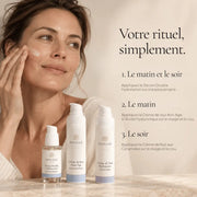 Application de la routine Trio Hydratation Visage HOLIAĒ du matin au soir