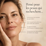 Portrait de femme illustrant les besoins de protection solaire ciblés par le Stick SPF50 Sans Teinte HOLIAĒ