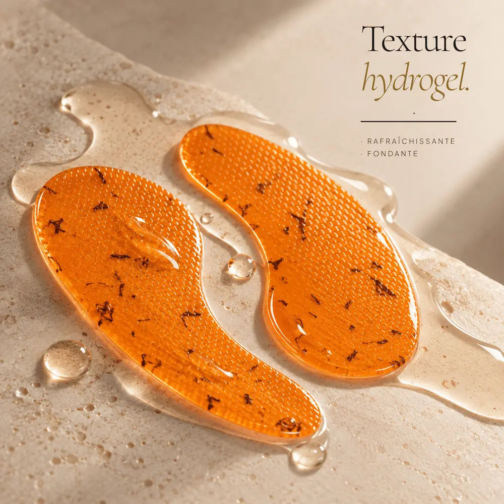 Texture hydrogel des Patchs Yeux Défatigants HOLIAĒ en macro
