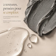 Textures de la lotion exfoliante AHA et du masque aux argiles HOLIAĒ