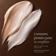 Textures de la crème de jour à l’acide hyaluronique et de la crème de nuit aux céramides HOLIAĒ