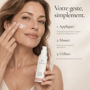 Application de la Crème Lissante Anti-Rides Rétinol-Like HOLIAĒ sur le visage