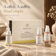 Coffret Peau Mature Renouveau et Fermeté HOLIAĒ présenté comme cadeau