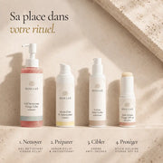 Crème Anti-Taches à l’Acide Kojique HOLIAĒ présentée dans une routine visage avec protection solaire