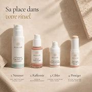 Crème Contour des Yeux Raffermissante aux Peptides HOLIAĒ présentée dans une routine visage anti-âge