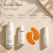 Patchs Yeux Hydrogel Défatigants HOLIAĒ présentés dans une routine contour des yeux