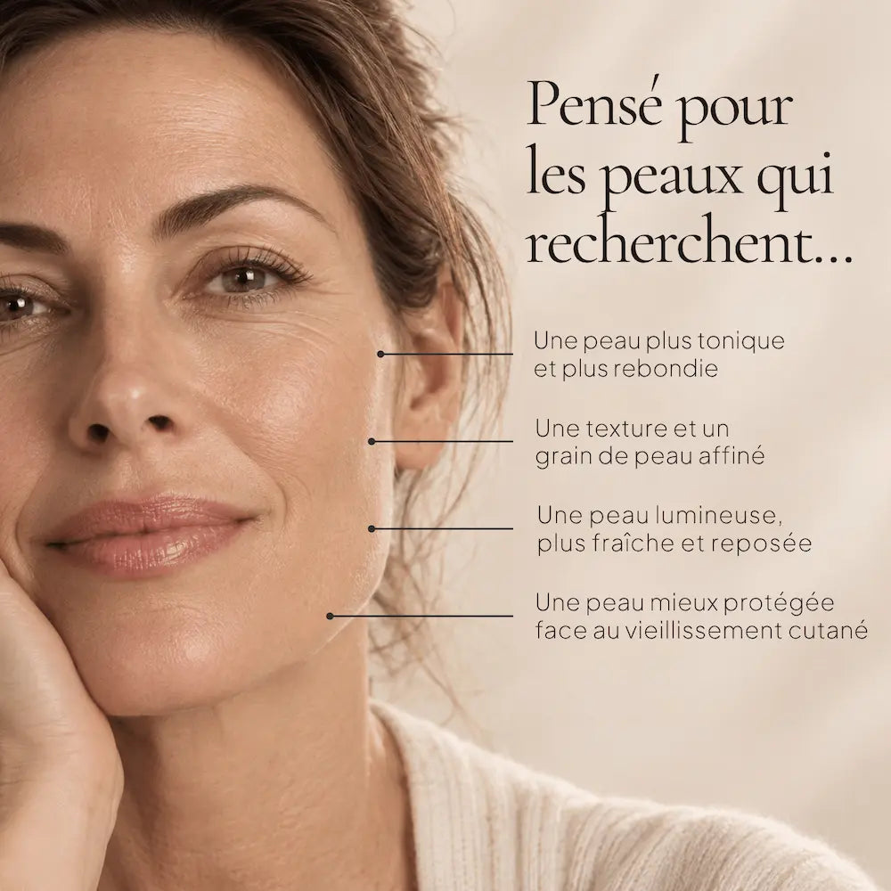 Portrait de femme illustrant les besoins ciblés par la routine Anti-Âge aux Peptides HOLIAĒ