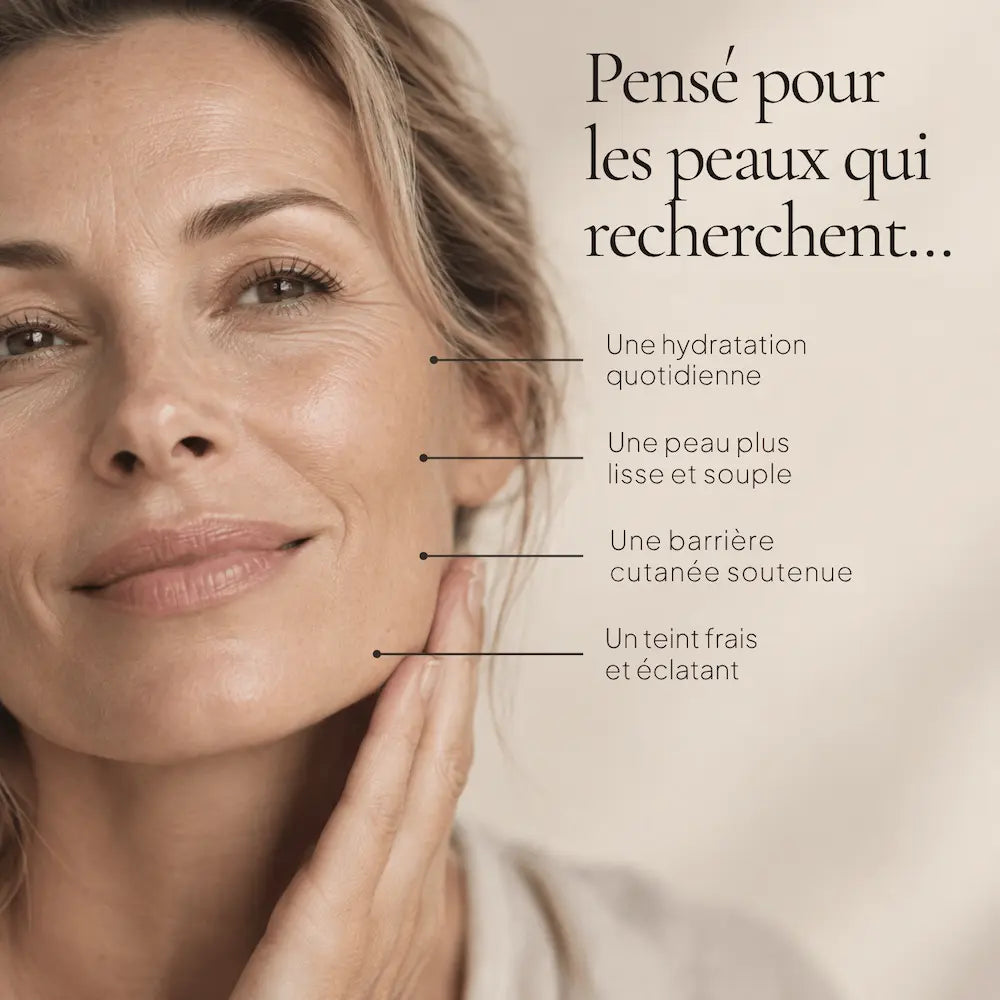 Portrait de femme illustrant les besoins ciblés par la routine Soin Visage Matin et Soir HOLIAĒ