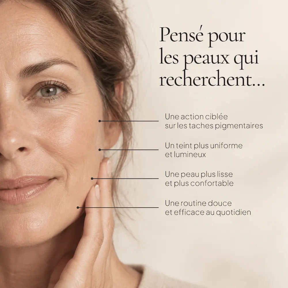 Portrait de femme illustrant les besoins ciblés par la routine Anti-Taches Intensive HOLIAĒ