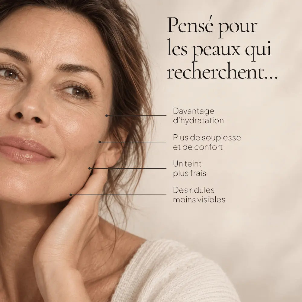 Portrait de femme illustrant les besoins ciblés par la routine Hydratation Visage HOLIAĒ