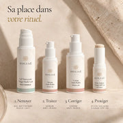 Sérum Lissant Anti-Rides Rétinol-Like HOLIAĒ présenté dans une routine visage avant la crème