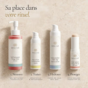 Sérum Vitamine C HOLIAĒ présenté dans une routine visage avec soins complémentaires