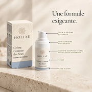 Crème Contour des Yeux Anti-Cernes & Poches HOLIAĒ et étui avec certification COSMOS NATURAL