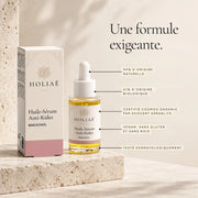Sérum Bakuchiol Anti-Rides HOLIAĒ et étui avec certification COSMOS ORGANIC