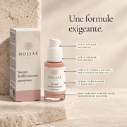 Sérum Raffermissant aux Peptides HOLIAĒ et étui avec certification COSMOS NATURAL