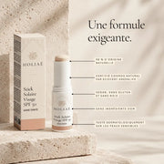 Stick Solaire SPF50 Sans Teinte HOLIAĒ et étui avec certification COSMOS NATURAL