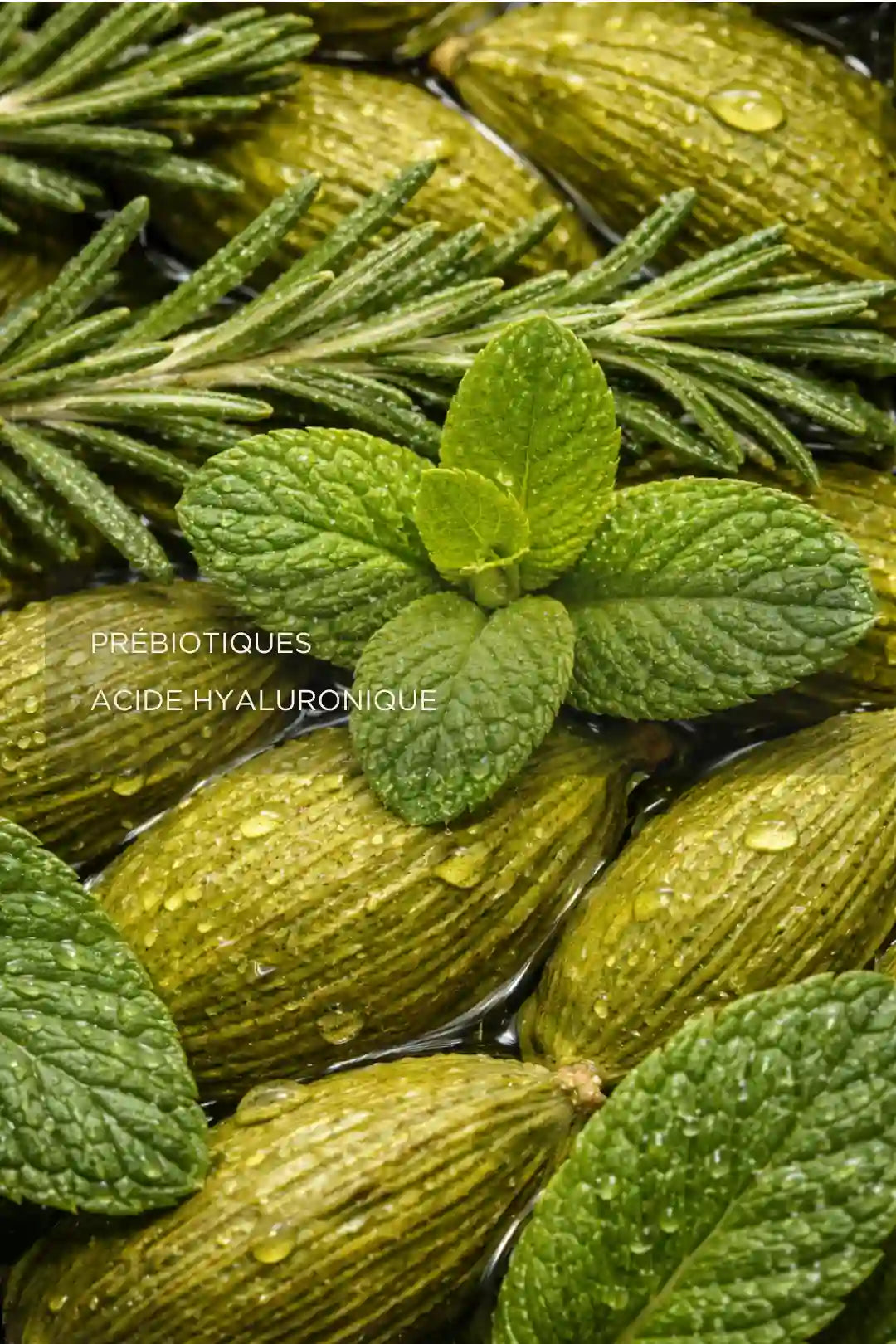 Brume hydratante visage aux prébiotiques et acide hyaluronique avec extraits botaniques frais