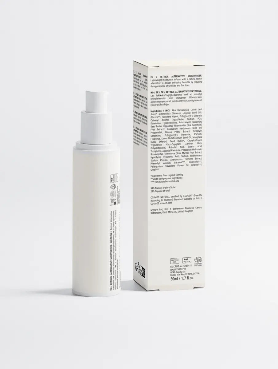 Crème retinol Holiaē – visuel produit Rétinol-Like hydratant, complexe botanique lissant et convient aux peaux sensibles.