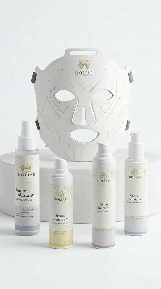 Cure LED intensive pour raviver l’éclat et améliorer la luminosité du teint, avec masque LED et routine complète de soins visage.