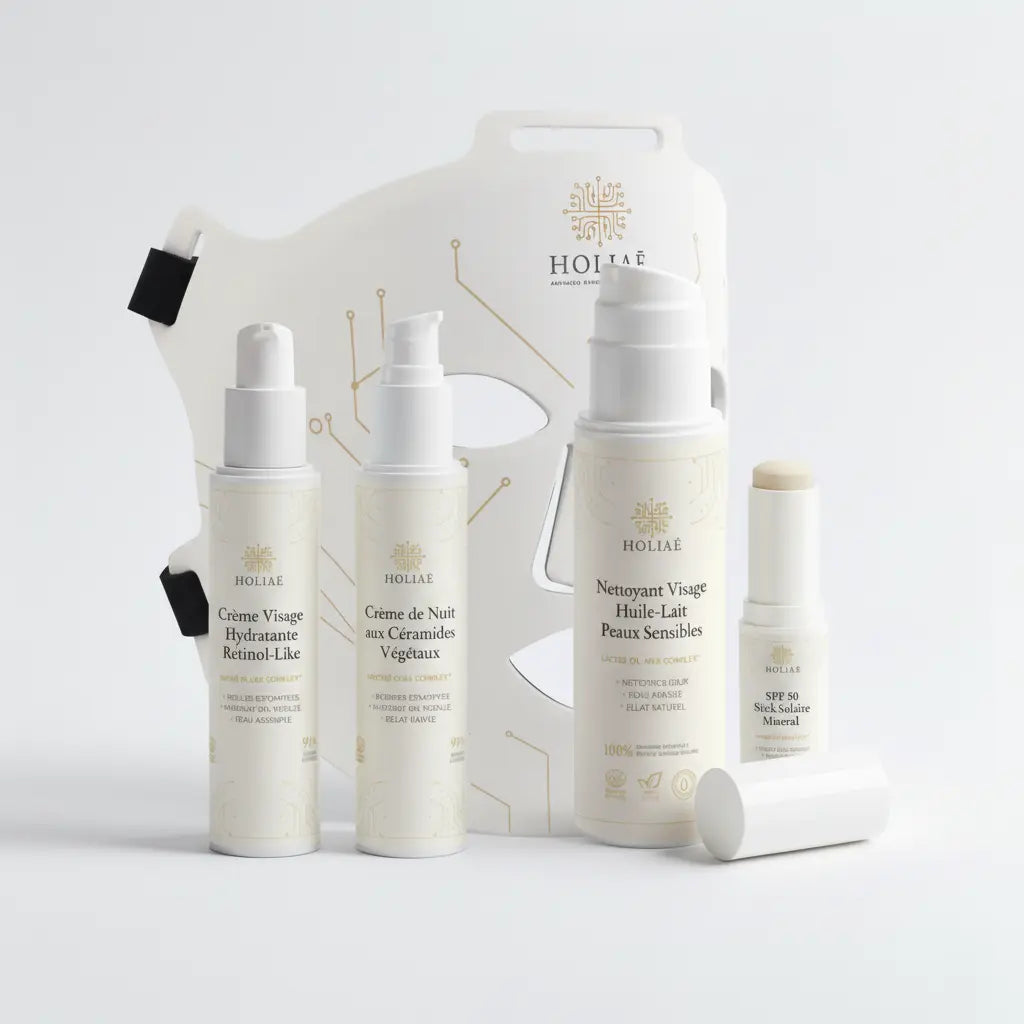 Cure LED intensive conçue pour les peaux sensibles, associant masque LED et routine complète de soins doux pour apaiser et renforcer la barrière cutanée.