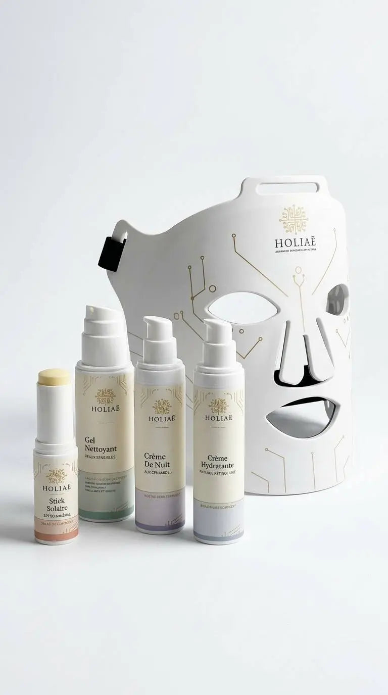 Cure LED intensive conçue pour les peaux sensibles, associant masque LED et routine complète de soins doux pour apaiser et renforcer la barrière cutanée.