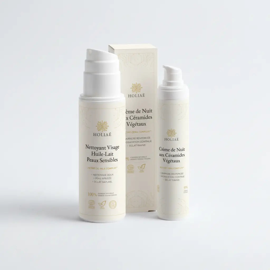 Duo de soins pour peau sensible et réactive, conçu pour apaiser, nourrir et renforcer la barrière cutanée.