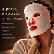 RĒ:GEN I porté avec lumière rouge, 4 spectres et 6 protocoles pour rides, éclat, rougeurs et imperfections
