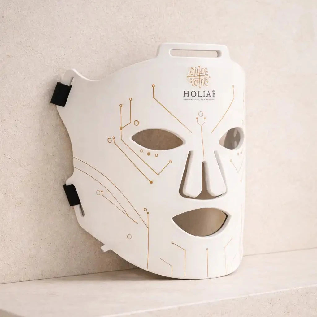 Masque LED visage design premium pour soin anti rides et éclat du teint