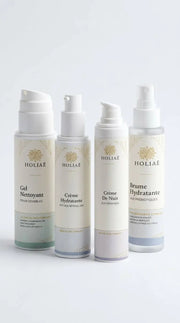 Routine skincare structurée hydratante pour restaurer le confort cutané, maintenir l’équilibre de la peau et prévenir la déshydratation.
