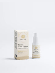 Sérum anti tache à l’acide kojique Holiaē avec packaging, soin visage pour réduire les taches brunes et unifier le teint