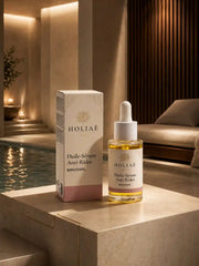 Sérum Bakuchiol Anti-Rides HOLIAĒ dans une mise en scène spa