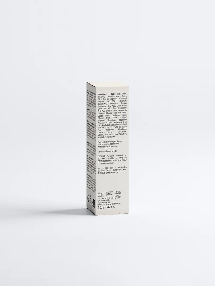 Packaging du stick solaire Holiaē SPF50 présenté sur fond blanc